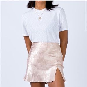 Princess Polly champagne mini skirt